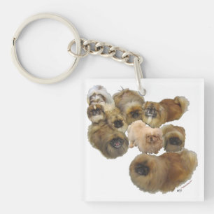 Pekingese Group Keychain