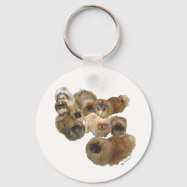 Pekingese Group Keychain (Front)