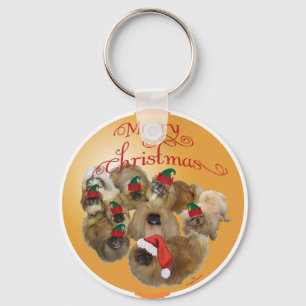 Pekingese Group Ornament Keychain