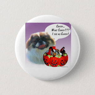 Pekingese Halloween Candy 2 Inch Round Button