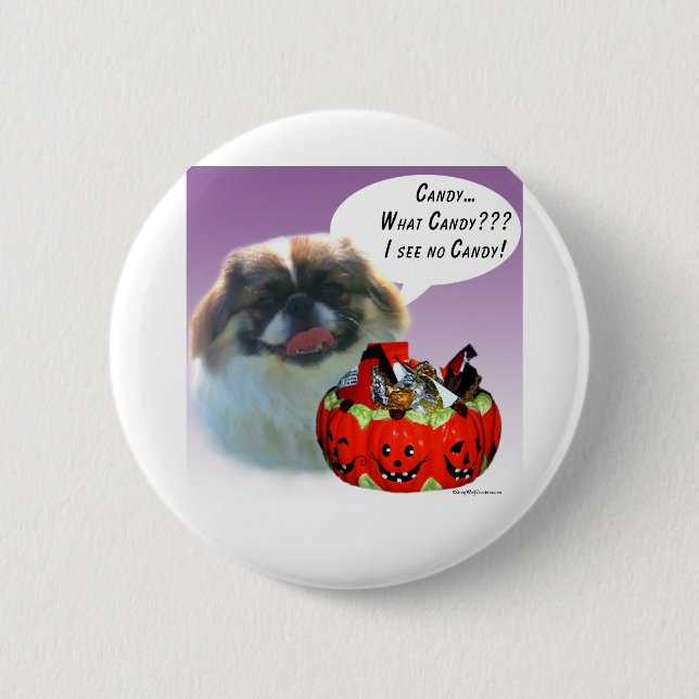 Pekingese Halloween Candy 2 Inch Round Button (Front)
