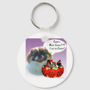 Pekingese Halloween Candy Keychain