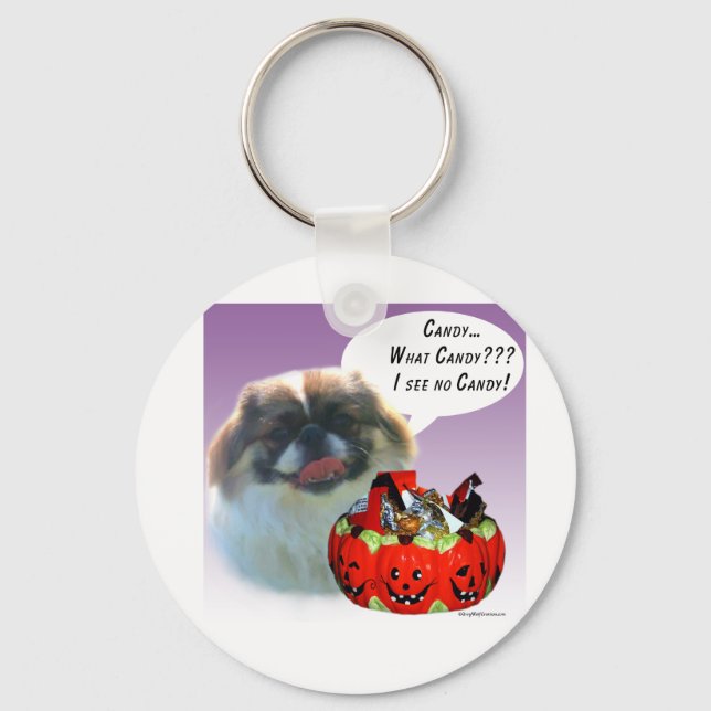 Pekingese Halloween Candy Keychain (Front)