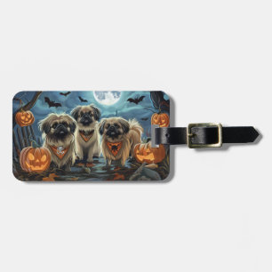 Pekingese Halloween Spooky Luggage Tag