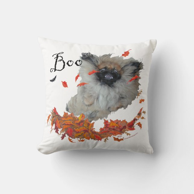 Pekingese Halloween Throw Pillow (Front)