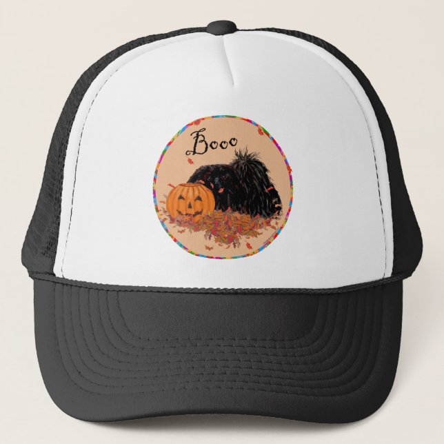 Pekingese Halloween Trucker Hat (Front)