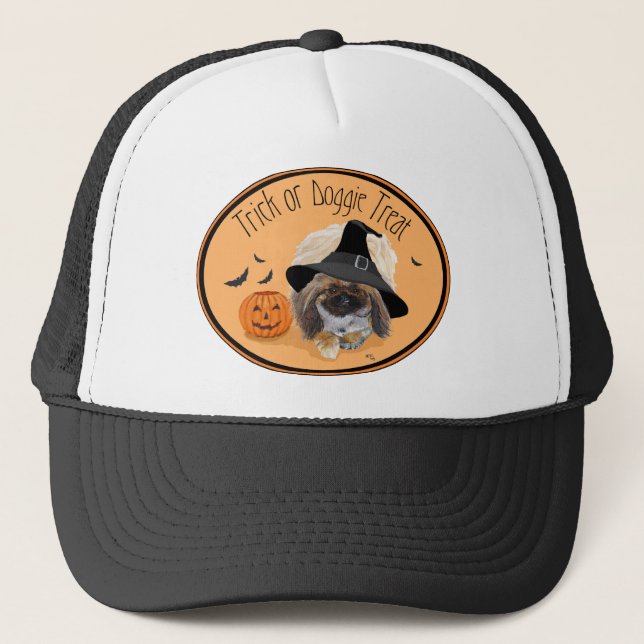 Pekingese Halloween Trucker Hat (Front)