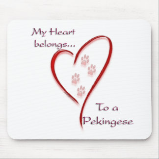 Pekingese Heart Belongs Mouse Pad