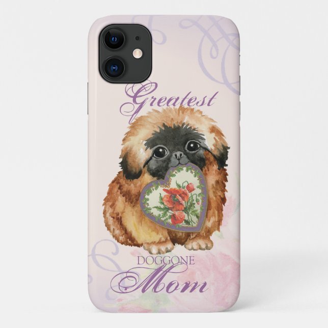 Pekingese Heart Mom Case-Mate iPhone Case (Back)