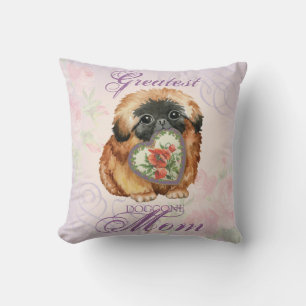 Pekingese Heart Mom Throw Pillow