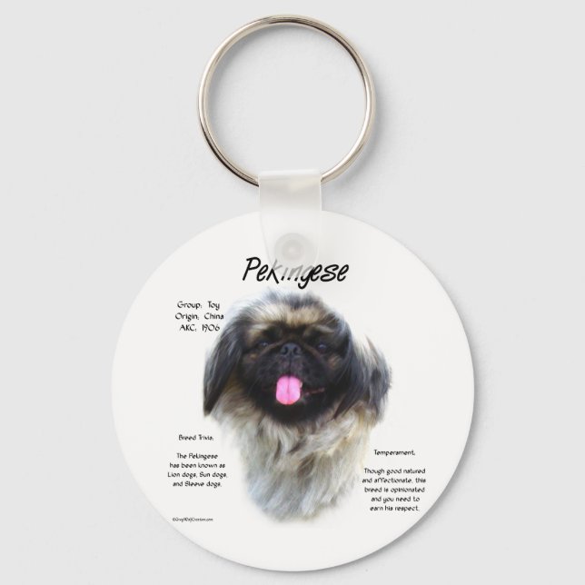 Pekingese History Design Keychain (Front)