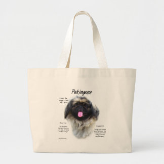 Pekingese History Design Large Tote Bag