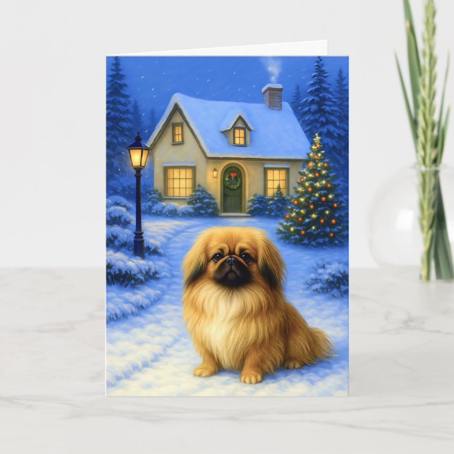 Pekingese Holiday Card (Front)