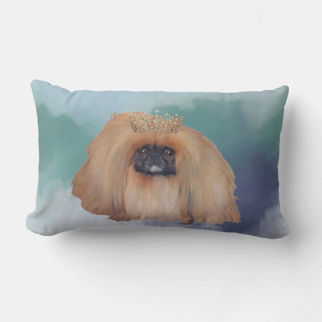 Pekingese Ice Princess Lumbar Pillow (Front)