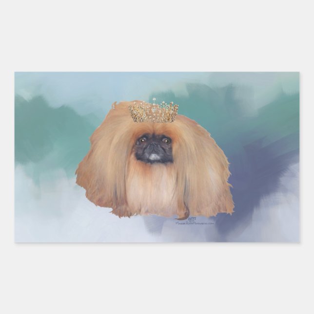 Pekingese Ice Princess Sticker (Front)
