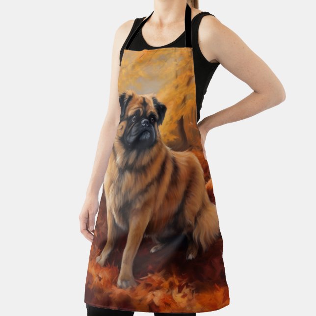 Pekingese in Autumn Leaves Fall Inspire Apron (Insitu)
