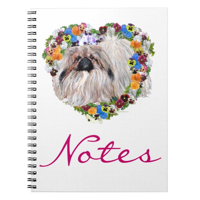 Pekingese in Pansies Notebook (Front)