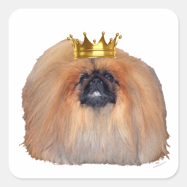 Pekingese King (Customize if you Wish!) Square Sticker (Front)
