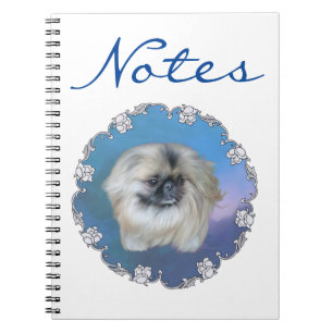 Pekingese Lily on Blue Notebook