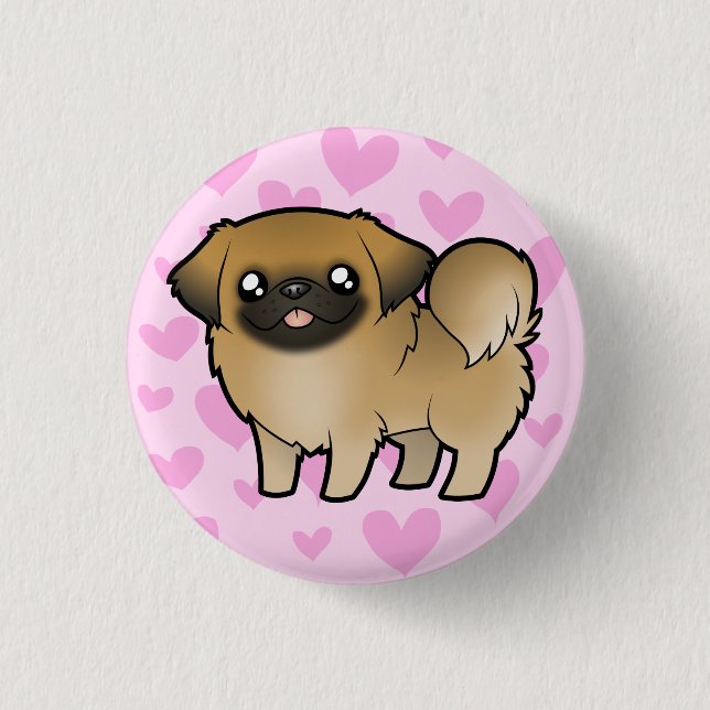 Pekingese Love (puppy cut) 1 Inch Round Button (Front)