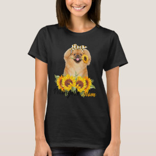 Pekingese Mom Sunflower Summer Dog Mom Mama Women T-Shirt