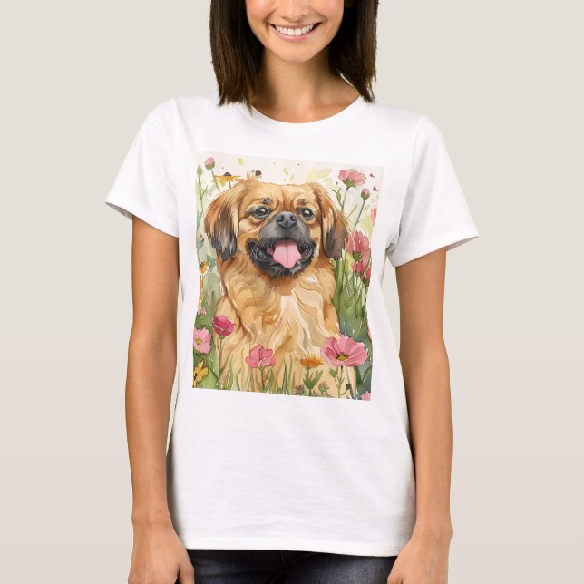 Pekingese Mom Tee – Watercolor (Front)