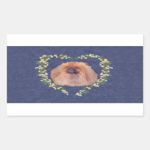 Pekingese Orange Blossoms Sticker