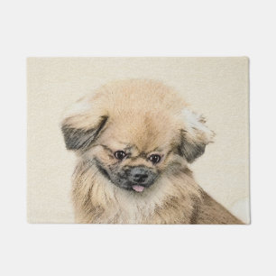 Pekingese Painting - Cute Original Dog Art Doormat