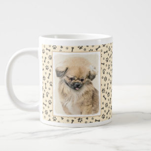 Pekingese Painting - Cute Original Dog Art Large Coffee Mug