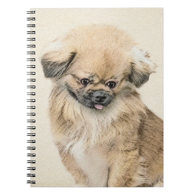 Pekingese Painting - Cute Original Dog Art Notebook (Front)