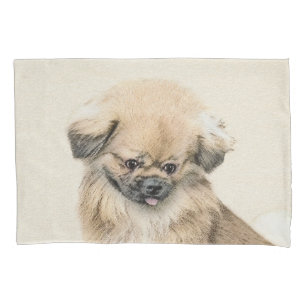 Pekingese Painting - Cute Original Dog Art Pillowcase