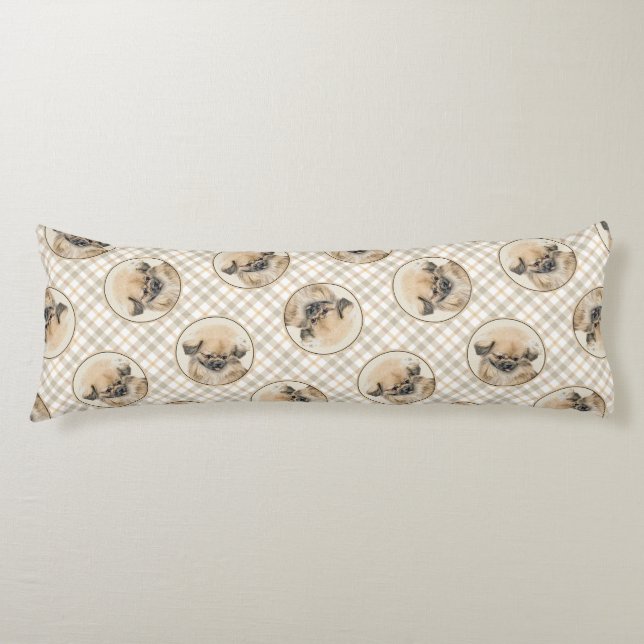 Pekingese Painting Fawn Cute Original Pet Dog Art Body Pillow (Front)