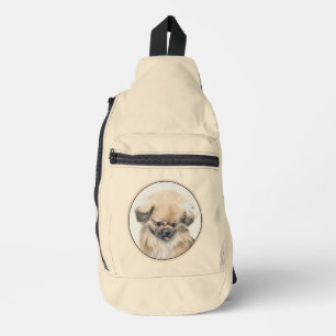 Pekingese Painting Fawn Cute Original Pet Dog Art Sling Bag
