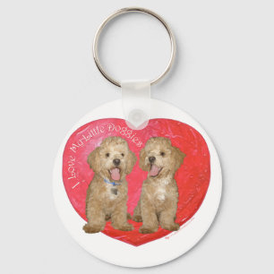 Pekingese / Poodle Mix Valentine's Day Keychain