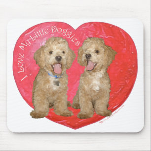 Pekingese / Poodle Mix Valentine's Day Mouse Pad