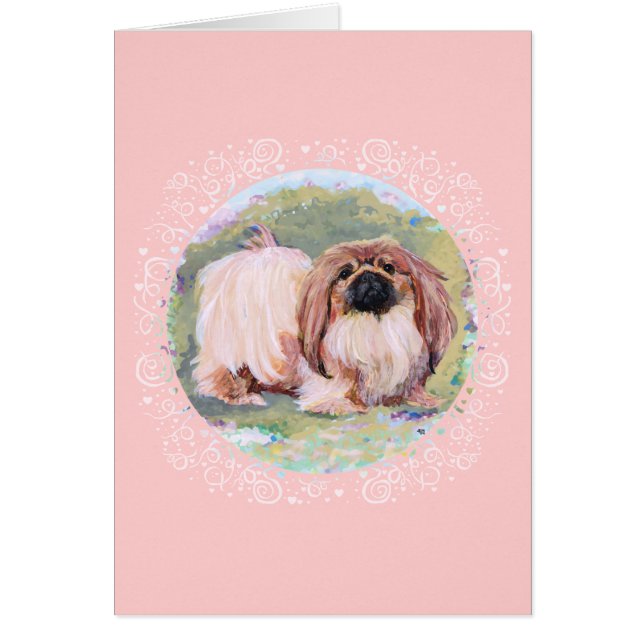 Pekingese Pretty en rose (Devant)
