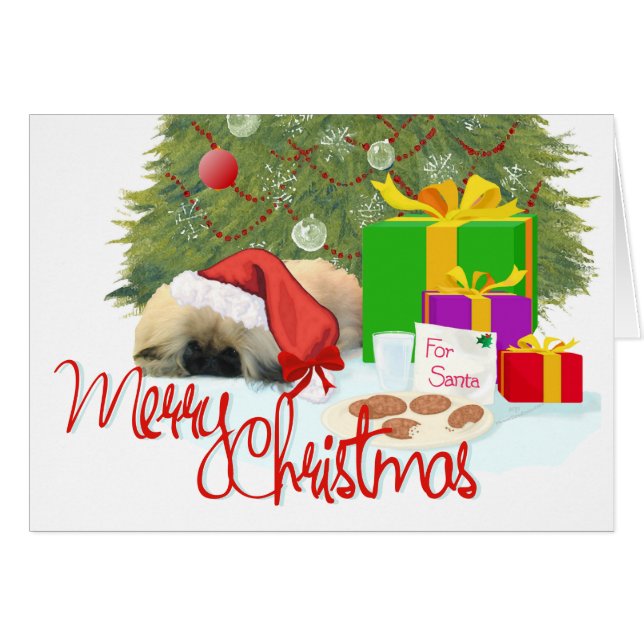 Pekingese Puppy 1st Christmas (Front Horizontal)