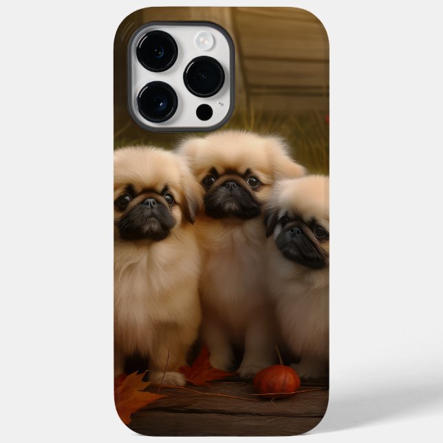 Pekingese Puppy Autumn Delight Pumpkin  Case-Mate iPhone Case (Back)