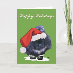 Pekingese Puppy Christmas Holiday Card