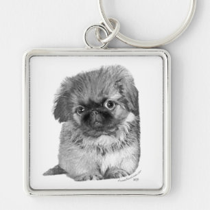 Pekingese Puppy Keychain