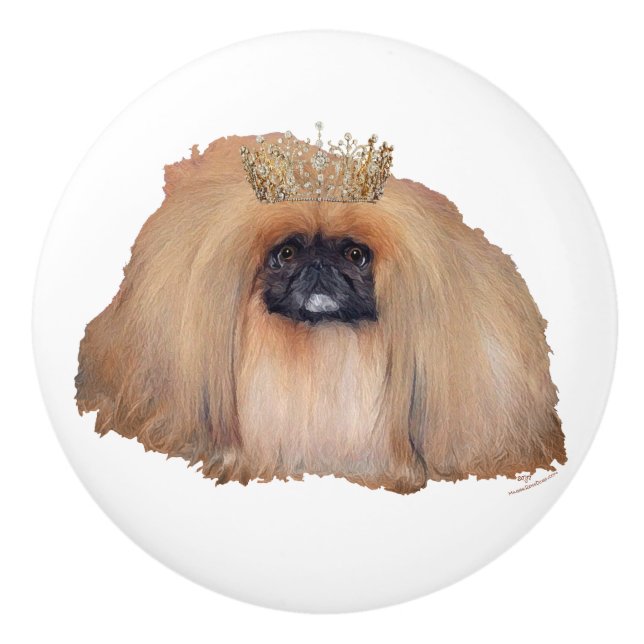 Pekingese Queen Ceramic Knob (Front)