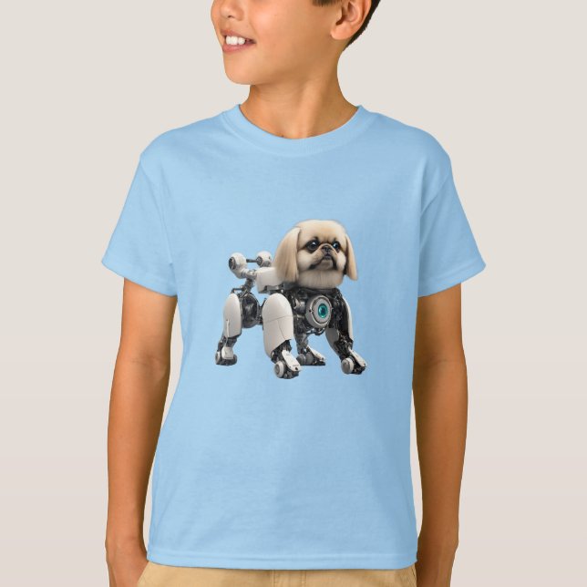 Pekingese Robot Kid's T-shirt (Front)