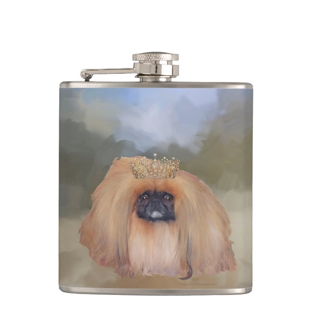 Pekingese Royal Hip Flask (Front)
