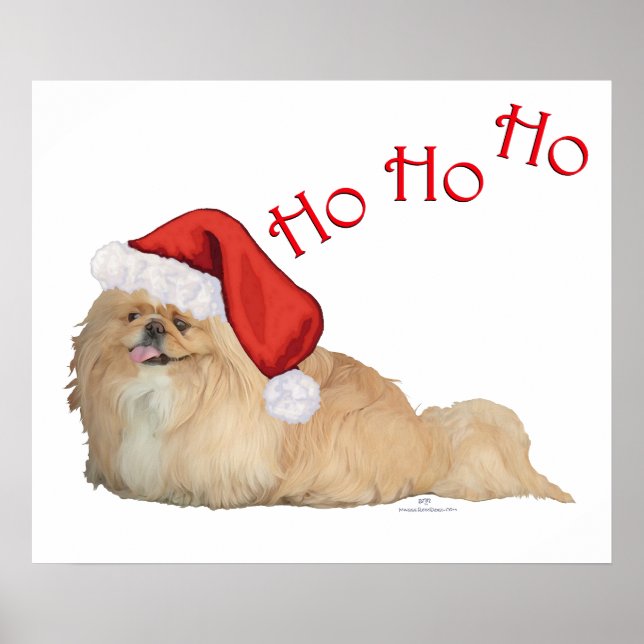 Pekingese Santa Claus Poster (Front)