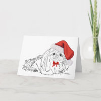 Pekingese Santa Sketch