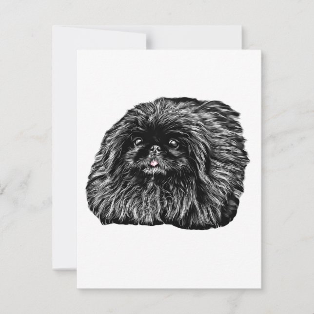 Pekingese Stationery - blank card "Fuzz" (Front)
