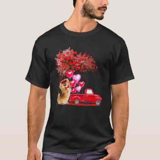 Pekingese Sunglasses Hearts Tree Pickup Truck Cou T-Shirt