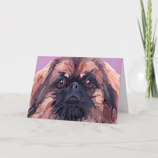 Pekingese "Tough Tiger Bailey" Greeting Card (Front)