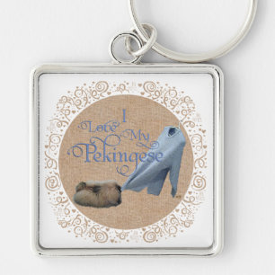 Pekingese Tug-O-War Keychain