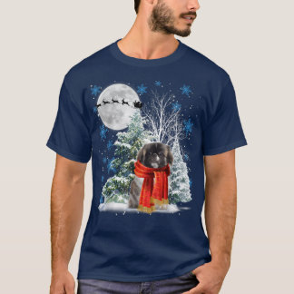 Pekingese Under Moonlight Snow Christmas Pajama T-Shirt